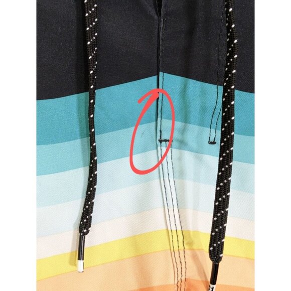 Billabong Mens 40 Board Shorts Rainbow Stripe Recycler T Street Airlite Swim - Picture 6 of 7